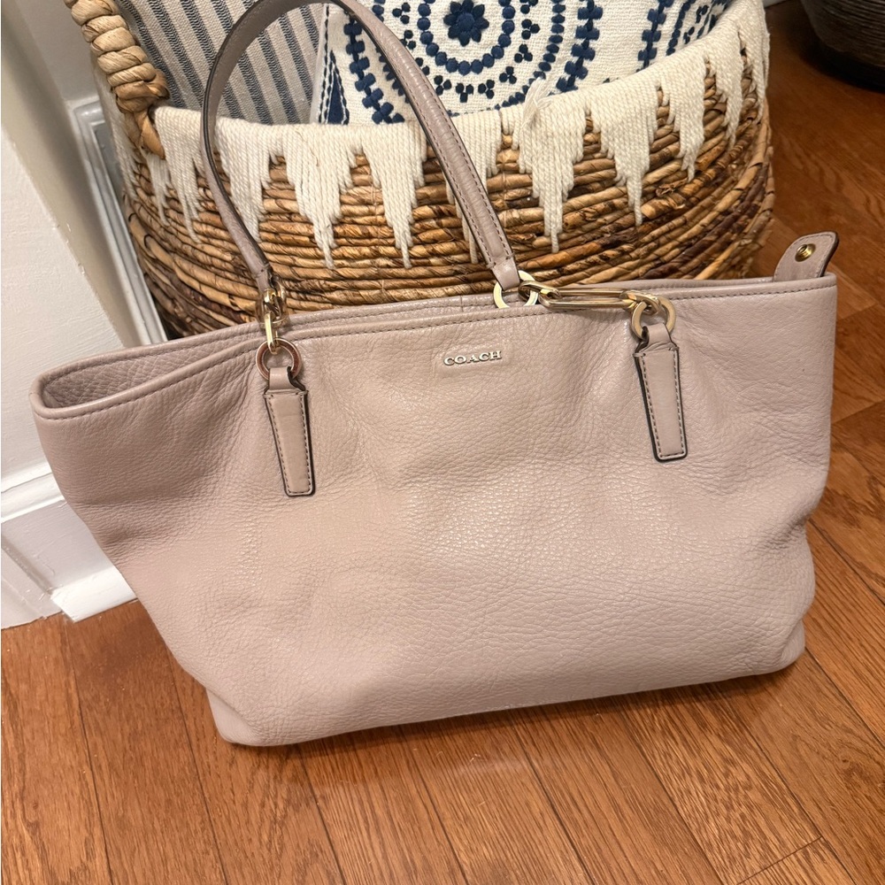 Coach Light Taupe Leather Tote